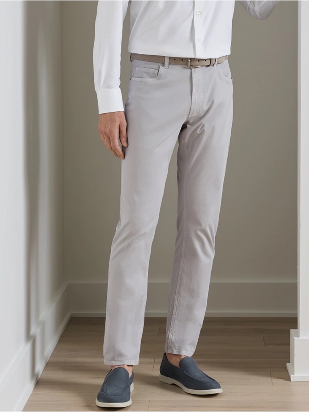Peter Millar Crown Crafted Wayfare 5 Pocket Pants 35 Gray Tailored